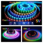  Banda Led WS2812 Digital Pixel RGB IP20 5m 300 LED-uri 5050 Interior - Q-18A115 (Q-18A115)