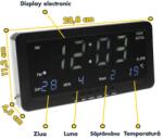 Ceas Digital Display LED Alb cu Alarmă și Dimensiuni Robuste - Q-13B057 (Q-13B057)