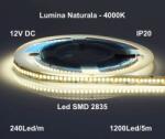  Banda Led 12V Interior IP20 240led/m Alb-Natural 4000K Rola/5m - Q-18A139 (Q-18A139)