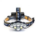  Lanterna Frontala cu 8 Led-uri, Lumina Alba si Rosie, Acumulatori Reincarcabili, Rezistenta la Apa, Moduri de Iluminare Ajustabile - Q-19B014 (Q-19B014)