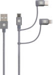 SKROSS Steel Line USB kábel, töltő, szinkron (microUSB, USB-C, lightning) 1, 2m (95890-3IN1CABLE-120-STEEL)