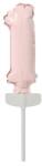  Rózsaszín Pastel 1-es szám fólia lufi tortára 13 cm (DPA9912705)