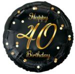  Happy Birthday 40 B&C Gold fólia lufi 36 cm (MLG154924)