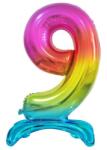  Színes Rainbow 9-es szám fólia lufi talppal 74 cm (MLG129151) - sandori