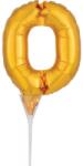  Arany Gold 0-ás szám fólia lufi tortára 15 cm (DPA3734901) - sandori