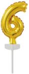  Arany Gold 6-os szám fólia lufi tortára 13 cm (DPA9912680)