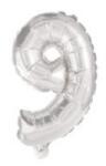  Ezüst Silver 9-es szám fólia lufi 10 cm (PNN91547) - sandori