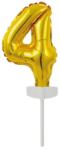  Arany Gold 4-es szám fólia lufi tortára 13 cm (DPA9912678)