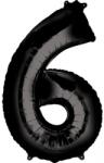  Fekete Black óriás szám fólia lufi 6-os, 86x55 cm (DPA3014501) - sandori