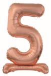 Rose Gold 5-ös szám fólia lufi talppal 74 cm (MLG143362) - sandori