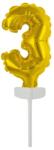  Arany Gold 3-as szám fólia lufi tortára 13 cm (DPA9912677)