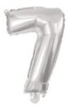 Ezüst Silver 7-es szám fólia lufi 10 cm (PNN91545) - sandori
