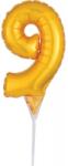  Arany Gold 9-es szám fólia lufi tortára 15 cm (DPA3735701)