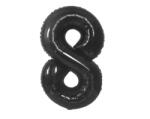  Fekete 8-as B&C Matt Black szám fólia lufi 85 cm (MLG189063)