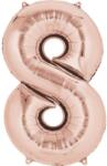  Színes Rose Gold óriás szám fólia lufi 8-as 86x53 cm (DPA3621901)
