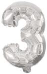  Mini 3-as Silver szám Fólia lufi 31 cm (PNN89800) - sandori