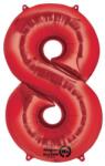  Színes Red óriás szám fólia lufi 8-as, 86x53 cm (DPA2829501) - sandori