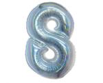  Ezüst Holographic 8-as szám fólia lufi 76 cm (MLG144857) - sandori