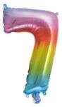  Színes Multicolour Metallic mini 7-es szám fólia lufi 34 cm (PNN92730)