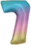  Színes Pastel Rainbow óriás szám fólia lufi 7-es, 83 cm (DPA9909705) - sandori