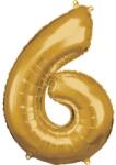  Arany Gold óriás szám fólia lufi 6-os, 86x58 cm (DPA9906271)