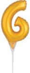  Arany Gold 6-os szám fólia lufi tortára 15 cm (DPA3735401)
