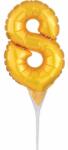  Arany Gold 8-as szám fólia lufi tortára 15 cm (DPA3735601)