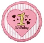  Első születésnap Pink fólia lufi 36 cm (MLG151992) - sandori