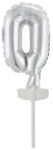  Ezüst Silver 0-ás szám fólia lufi tortára 13 cm (DPA9912684) - sandori