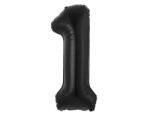  Fekete 1-es B&C Matt Black szám fólia lufi 85 cm (MLG188929) - sandori
