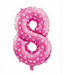  Rózsaszín Pink with Hearts 8-as szám fólia lufi 61 cm (MLG105988) - sandori