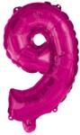  Rózsaszín Hot Pink 9-es szám fólia lufi 95 cm (PNN92495) - sandori