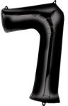 Fekete Black óriás szám fólia lufi 7-es, 88x55 cm (DPA3014601) - sandori