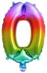  Színes Multicolour Metallic mini 0-ás szám fólia lufi 33 cm (PNN92733) - sandori