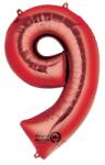  Színes Red Óriás 9-es szám fólia lufi 86x55 cm (DPA2829801)