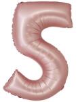  Rózsaszín 5-ös Light Pink Mat szám fólia lufi 76 cm (MLG159110)