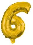 Arany Gold mini 6-os szám fólia lufi 35 cm (PNN89647)