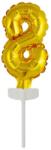  Arany Gold 8-as szám fólia lufi tortára 13 cm (DPA9912682) - sandori