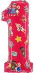  CoComelon Red 1-es szám fólia lufi 66 cm (GBBL271) - sandori
