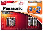 Panasonic Panasonic, 1, 5V AAA elem 8db (LR03PPG/8BW 6+2F)