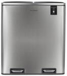 Les Collectors N°904 Pedálos szemetes, hulladékválogató rendszer, 2 rekeszes, űrtartalom 2 x 30 L, hangtalan fedél nyitás/zárás, ujjlenyomat-mentes bevonat, rozsdamentes acél test, ezüst (N904)