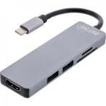 InLine Docking Station InLine USB 3.2-C la HDMI 4K30Hz/2 x USB-A + Card Reader Gri (IL33271I)