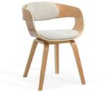  Scaun living bej BUC 014 din stofă cu cadru din lemn curbat