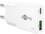 Goobay Hálózati GaN adapter USB-C + USB-A (30W)