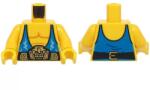 LEGO® 973pb6011c01c3 - LEGO sárga minfigura felső test, sárga kezek, kék birkózó ruha és arany öv (973pb6011c01c3)
