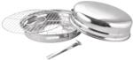 Grunberg Gratar din Inox cu Capac si Maner pentru Aragaz, 32.5 x 13.5 cm, Grunberg (JN866/1)