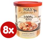 FALCO Max deluxe konzerv kutyáknak, sovány izomkockák májjal 8x800g