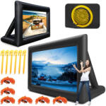 Malatec Nagyméretű felfújható vetítővászon ventillátorral, kültéri mozizáshoz 2, 4 x 1, 8 m