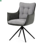 Artium Luxus Étkezőszék, szürke szövetkárpit, 360°-ban forgó mechanizmus, fekete fém