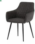 Artium Modern Karos Étkezőszék Elegáns Díszvarrással. Fekete Szövet Kárpitozás. DCH-225. Raktárról